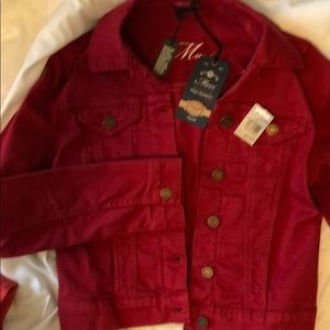Dark red jean jacket